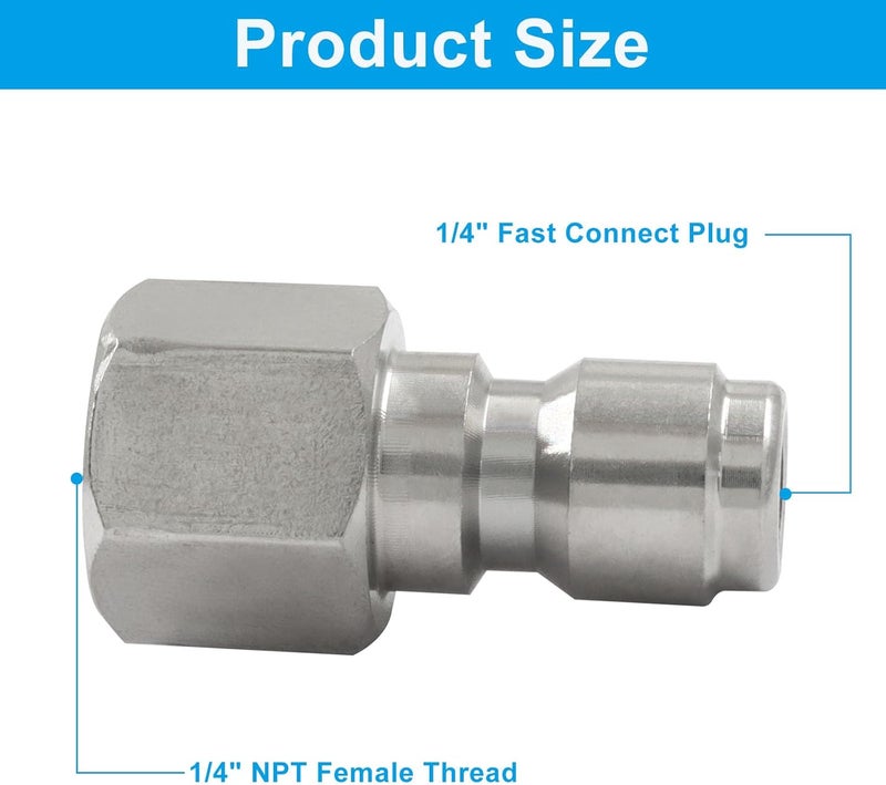 SOVNSG 3 Pcs Pressure Washer Coupler, Quick Connect Plug Female NPT Fitting, Durable Plug for Outdoor Cleaning/Homeowners - Image 3